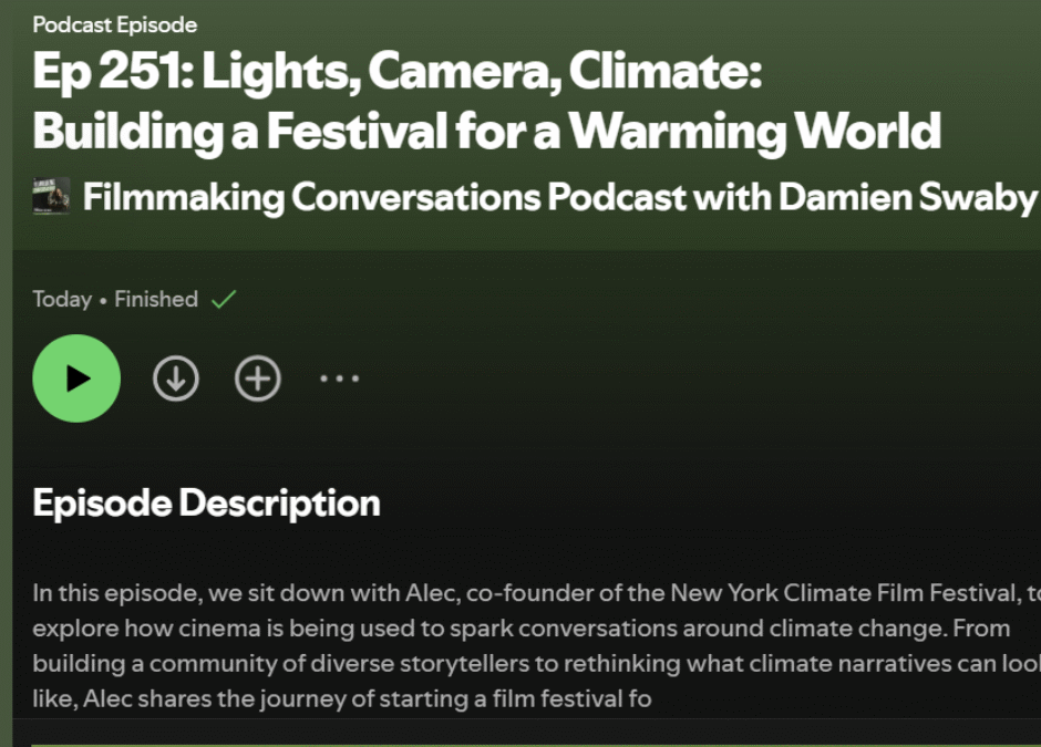 Climate Film Festival Co-Founder on the Film Conversations Podcast